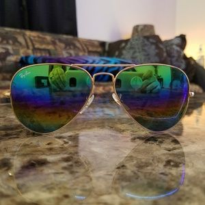 Rainbow Ray-Ban sunglasses.